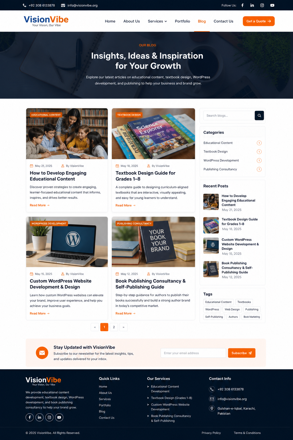 Book publishing blog header image